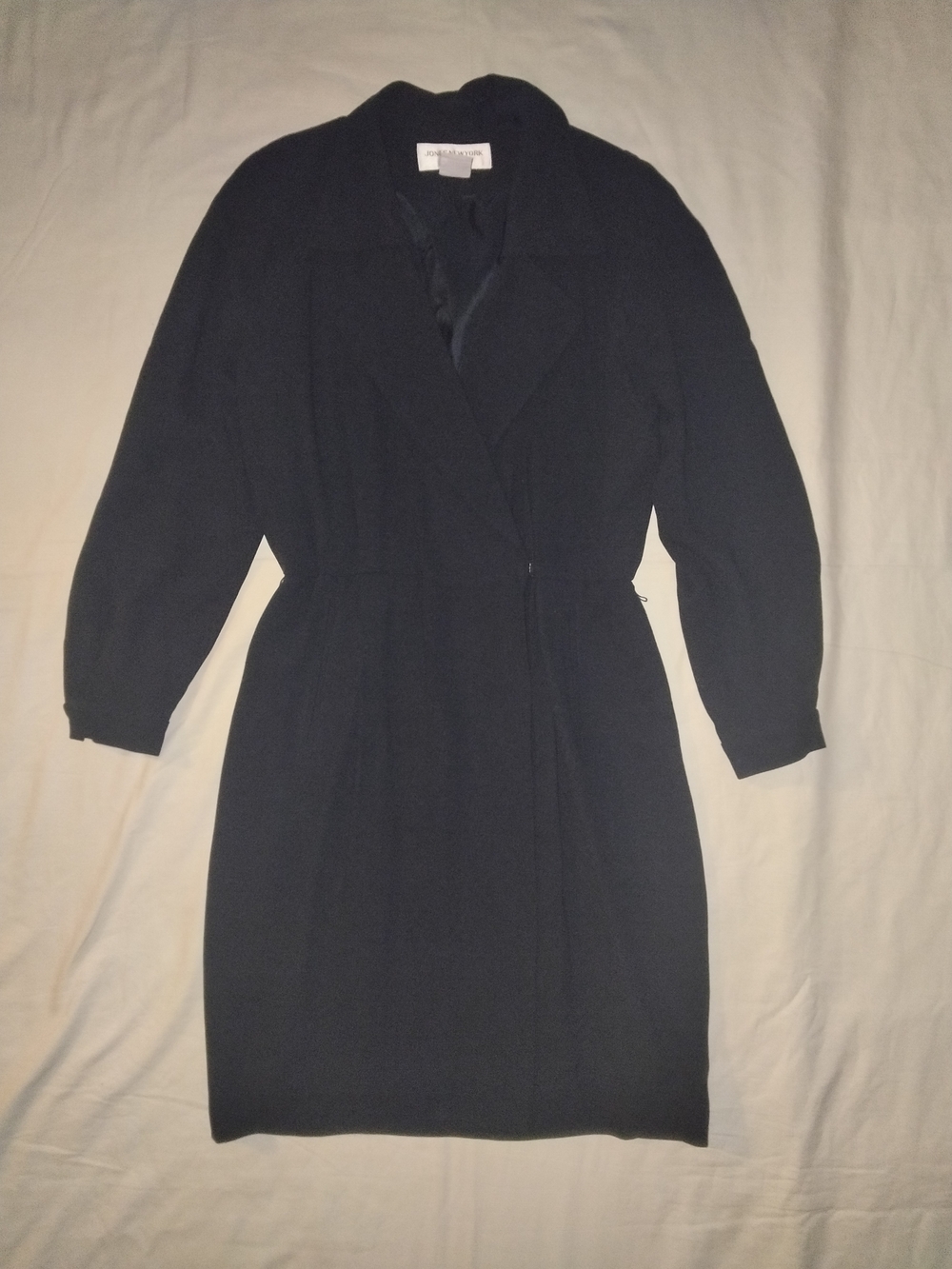Jones New York Black Long-Sleeve Wrap-Style Dress